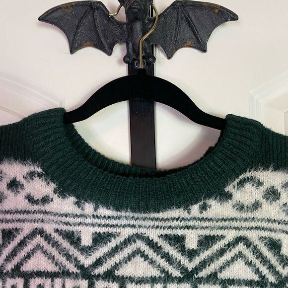 Maurices Fuzzy Sweater Green & White Soft Stretchy Flattering cut size 3X NWT - Picture 6 of 13